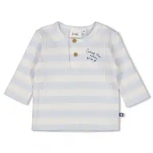 Longsleeve rib met streep - Blue Ocean