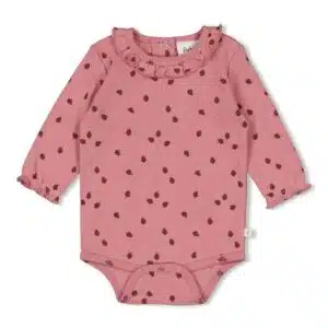 Romper ajour rib AOP - Ladybug