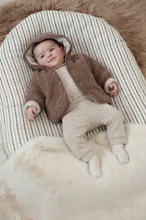 Bouclé omkeerbaar jasje met capuchon - My Little Love