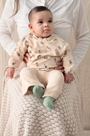 Sweater velours rib met borduursels - Lucky Bloombird