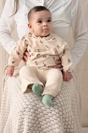 Sweater velours rib met borduursels - Lucky Bloombird