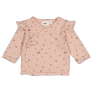 Overslagshirt pointelle rib AOP - Fall in Love